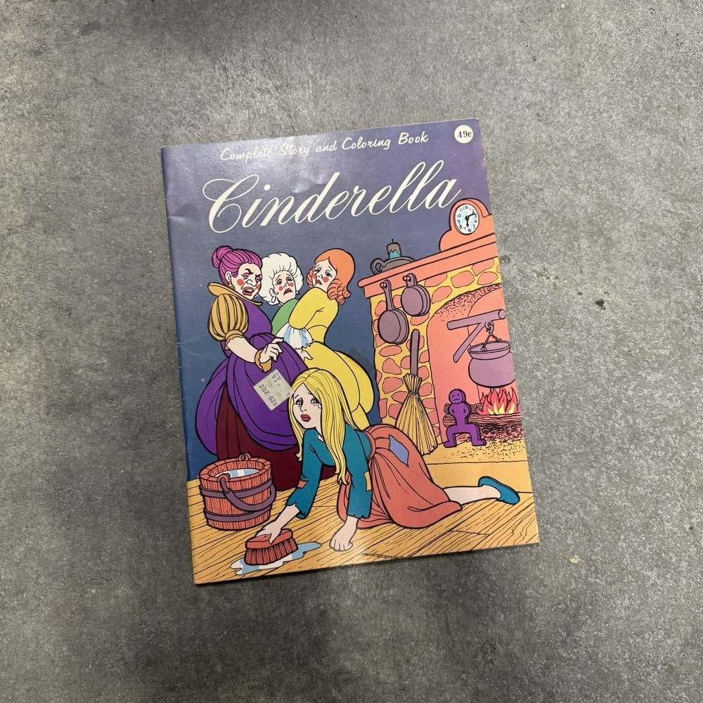 Vintage Cinderella Complete Story & Coloring Book Fairy Tale Softcover NEW
